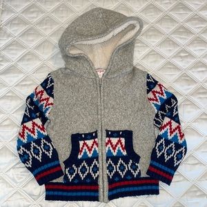 4T knitted cardigan with hoodie!